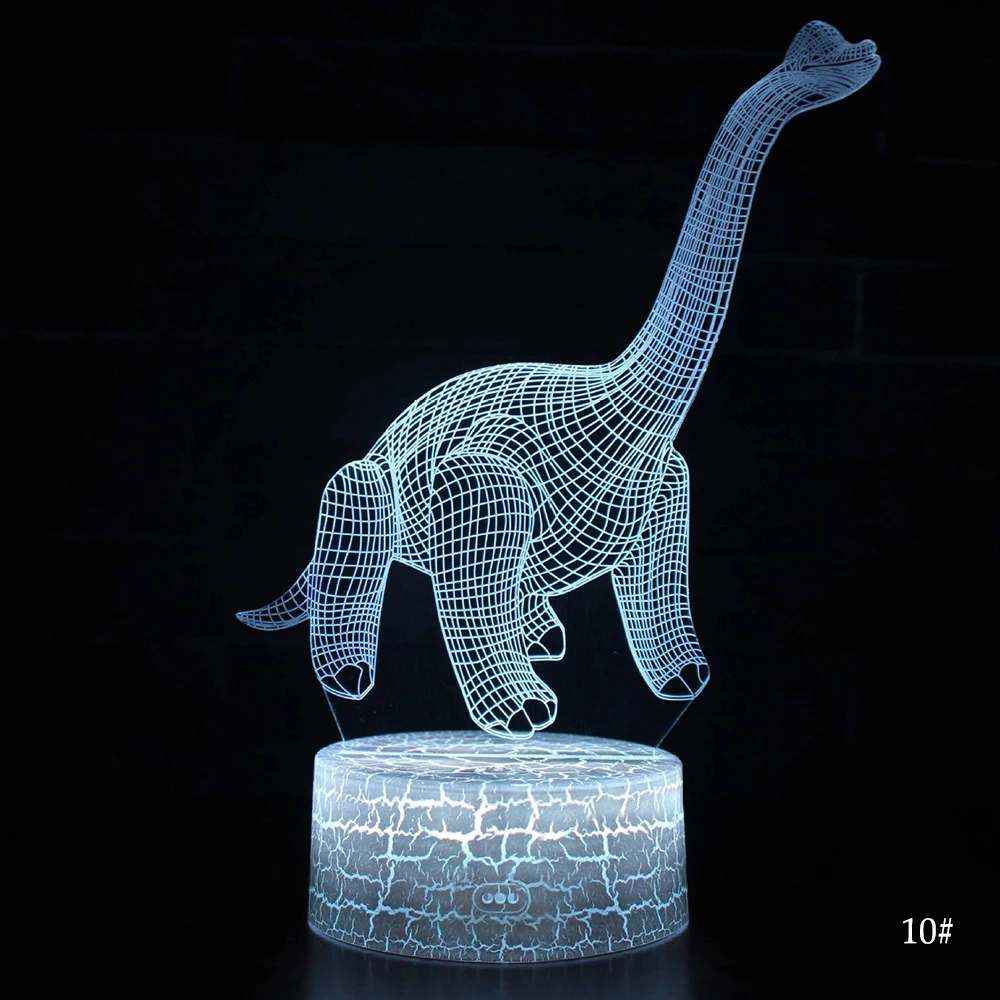 Светодиодный ночсветильник 3D в виде динозавра настольная лампа с дистанционным