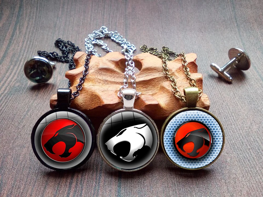 16 Style Hot TV Show ThunderCats Silver Plated Pendant Keychain Handmade Glass Dome Cabochon Key Holder Jewelry images - 6