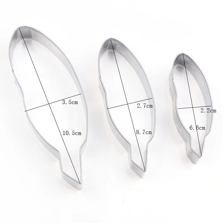3 шт./компл. инструменты для печенья из нержавеющей стали ремешок в форме пера