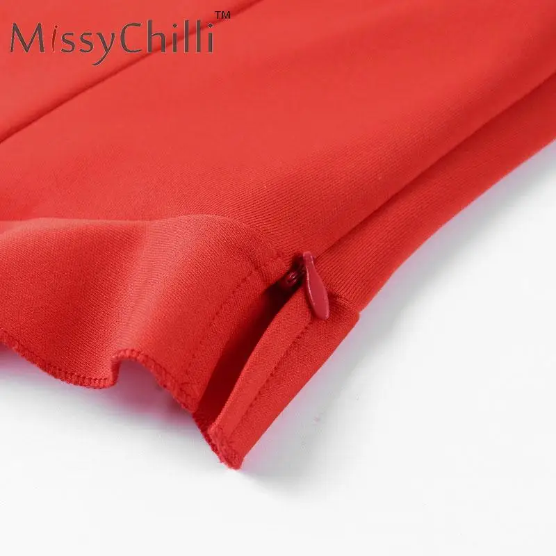 MissyChilli элегантная Красная Трикотажная Рождественская блузка с пышными рукавами