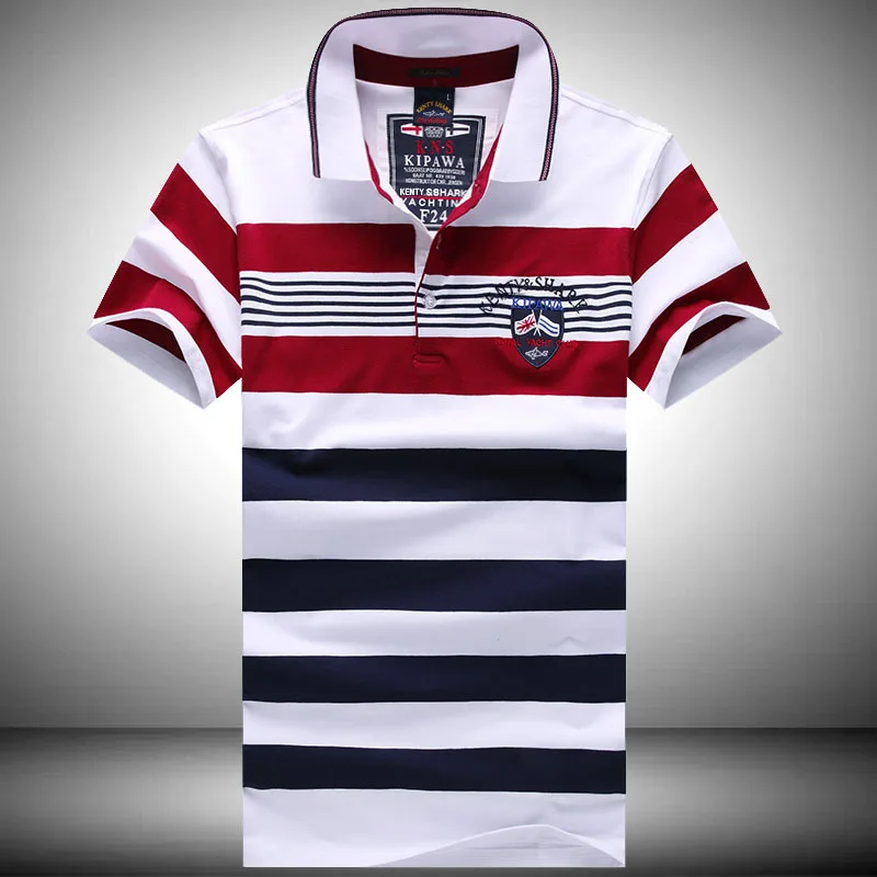 

Summer Men's Casual Breathable Striped High Quality Short Sleeve Thin Polo Shirt 2020 New Cotton Fashion Lapel Shark Brand Tops