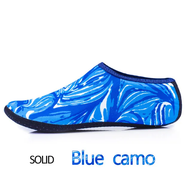 Blue Camo Летняя Пляжная водонепроницаемая обувь; обувь для плавания; Нескользящие тапочки для мужчин и женщин; обувь для занятий йогой, фитнесом, танцами, серфингом, дайвингом - Цвет: Blue Camo