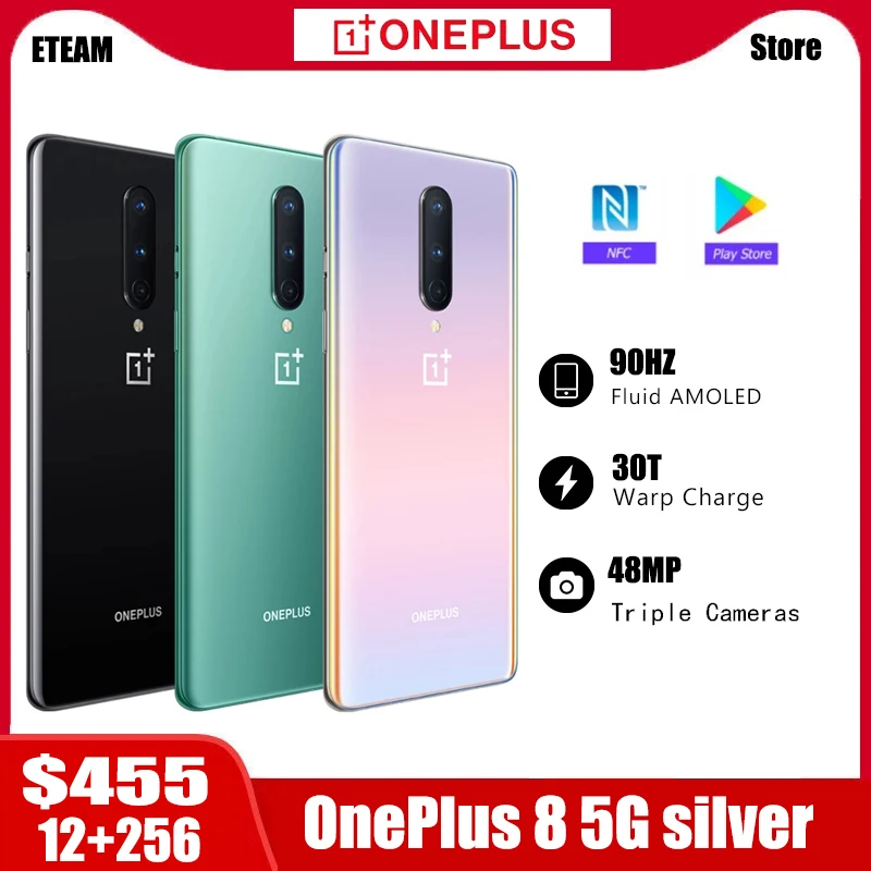Смартфон OnePlus 8 телефон с глобальной прошивкой планшетом Snapdragon 6 55 Восьмиядерный