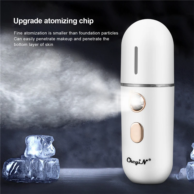 

Portable Nano Facial Sprayer Cool Mist Face Skin Hydrating Steamer USB Water Spa Skin Moisturizing Steaming Tool Humidifier 12ml