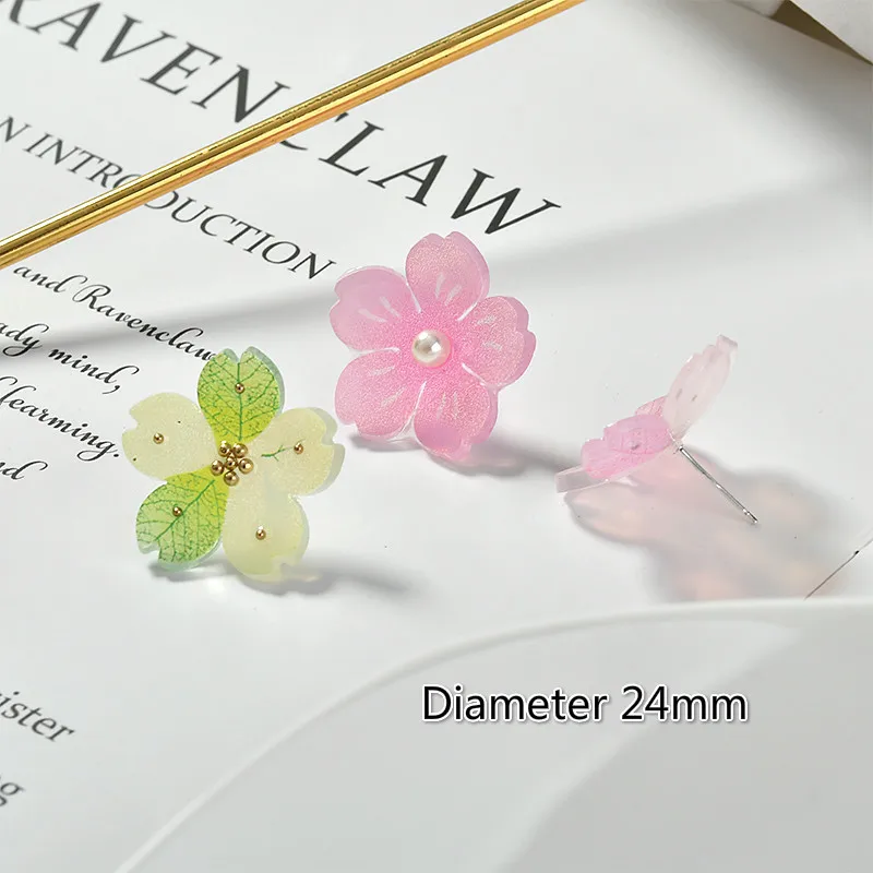 Свежие полупрозрачные акриловые цветочные эпоксидные Золотые шарики вишневый