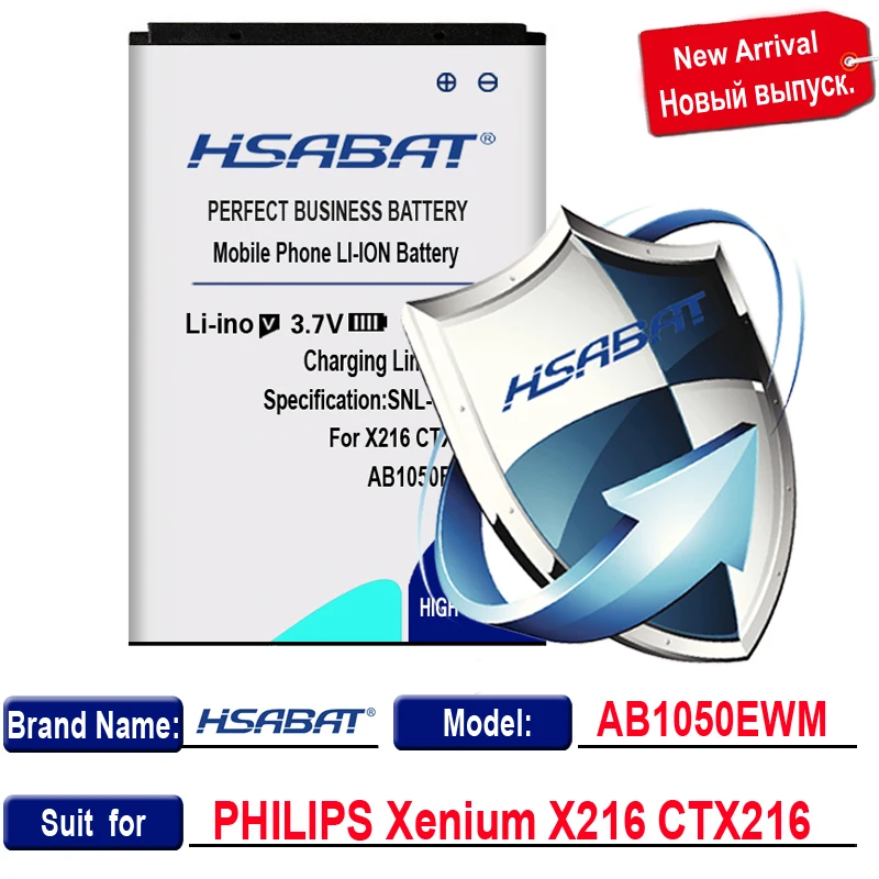 Аккумулятор HSABAT AB1050EWM 1450 мА · ч для PHILIPS Xenium X216 CTX216 | Аккумуляторы мобильных