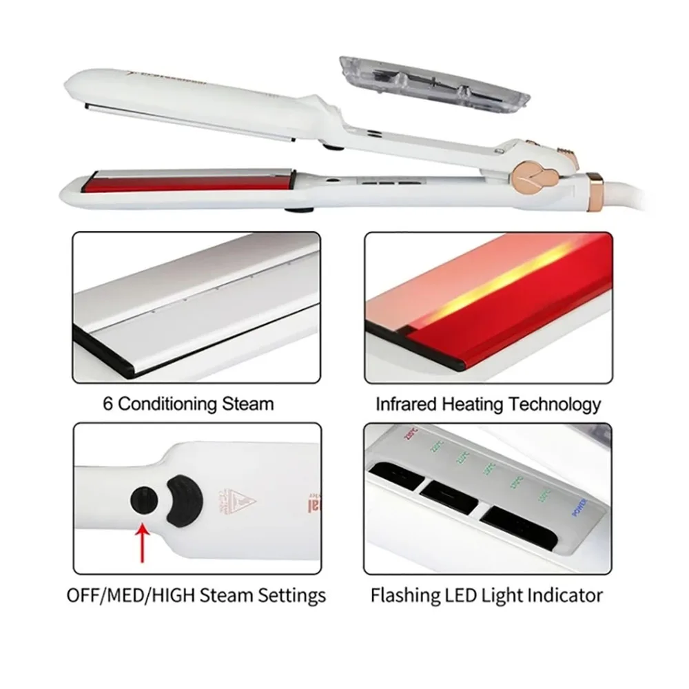 Инфракрасный паровой выпрямитель для волос салон 2 дюймов широкая пластина утюга