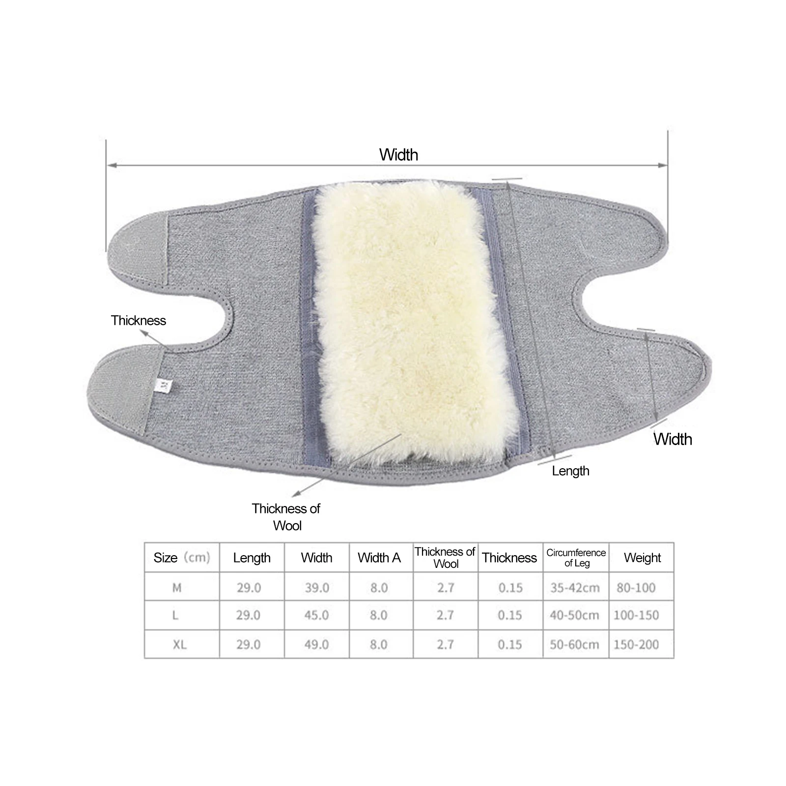 

Knee Warmers Leg Warmers Wool Thermal Sleeve Knee Brace Support Protection Sleeves for Dancing Outdoor Cycling Man