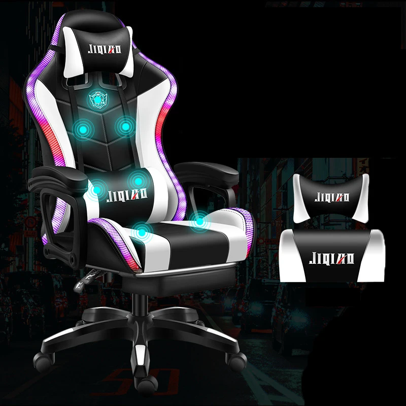 

gaming chair pink office chair massage gamer chair home Computer Chair Cafe Racing Chair WCG Gaming Chair Adjustable Footrest