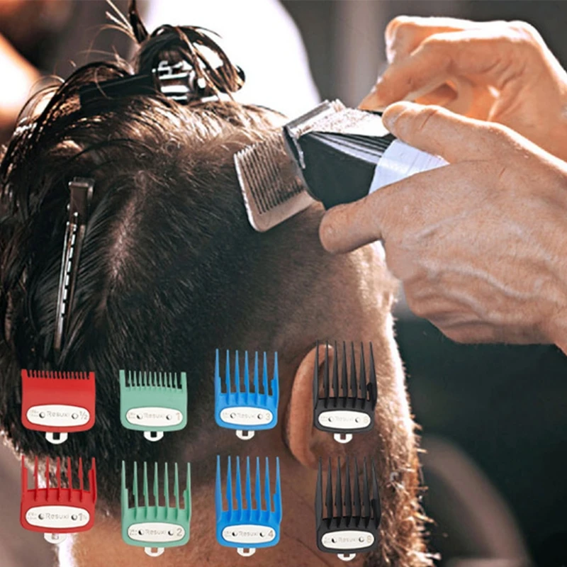 

8 Color Professional Hair Trimmer/Clipper Coded Cutting Guides/Combs Great for Most Size Hair Clippers/Trimmers