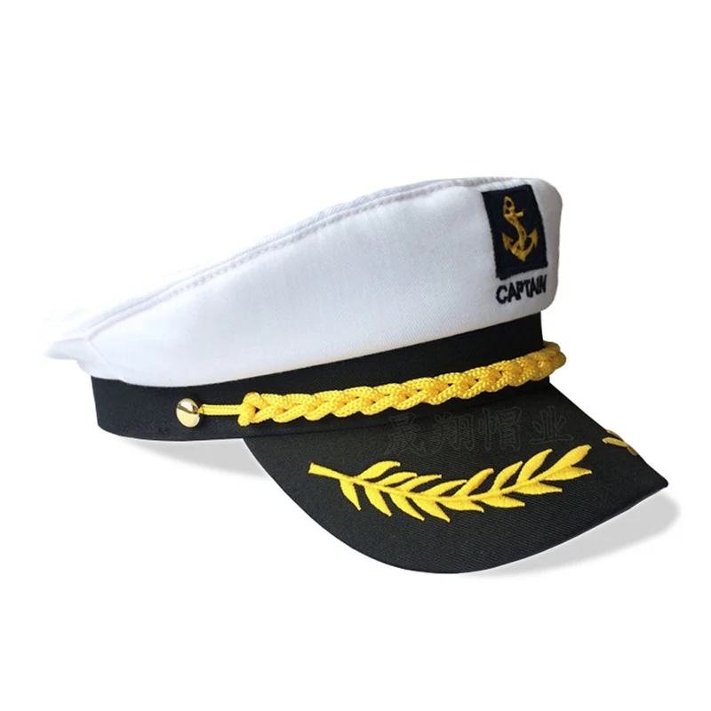 Erwachsene Yacht Militär Hüte Boot Skipper Schiff Sailor Kapitän Kostüm Hut verstellbare Kappe Navy Marine Admiral Männer Frauen Weiß Rot