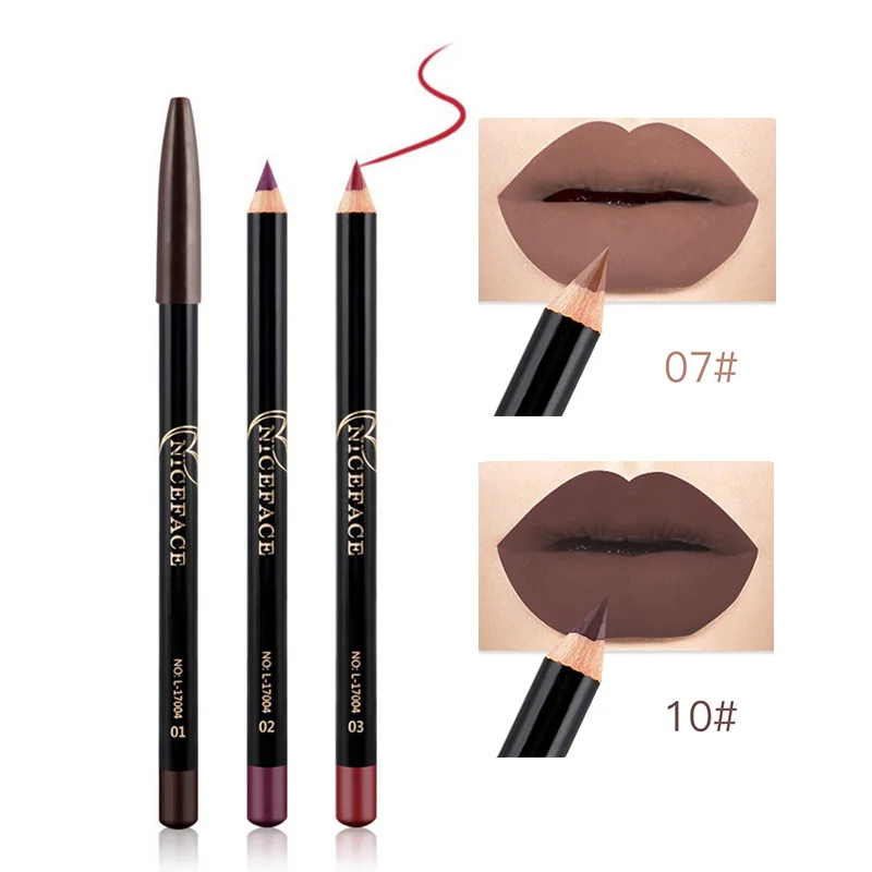 12 цветов матовые водостойкие гладкие карандаши для губ цветные шелковые