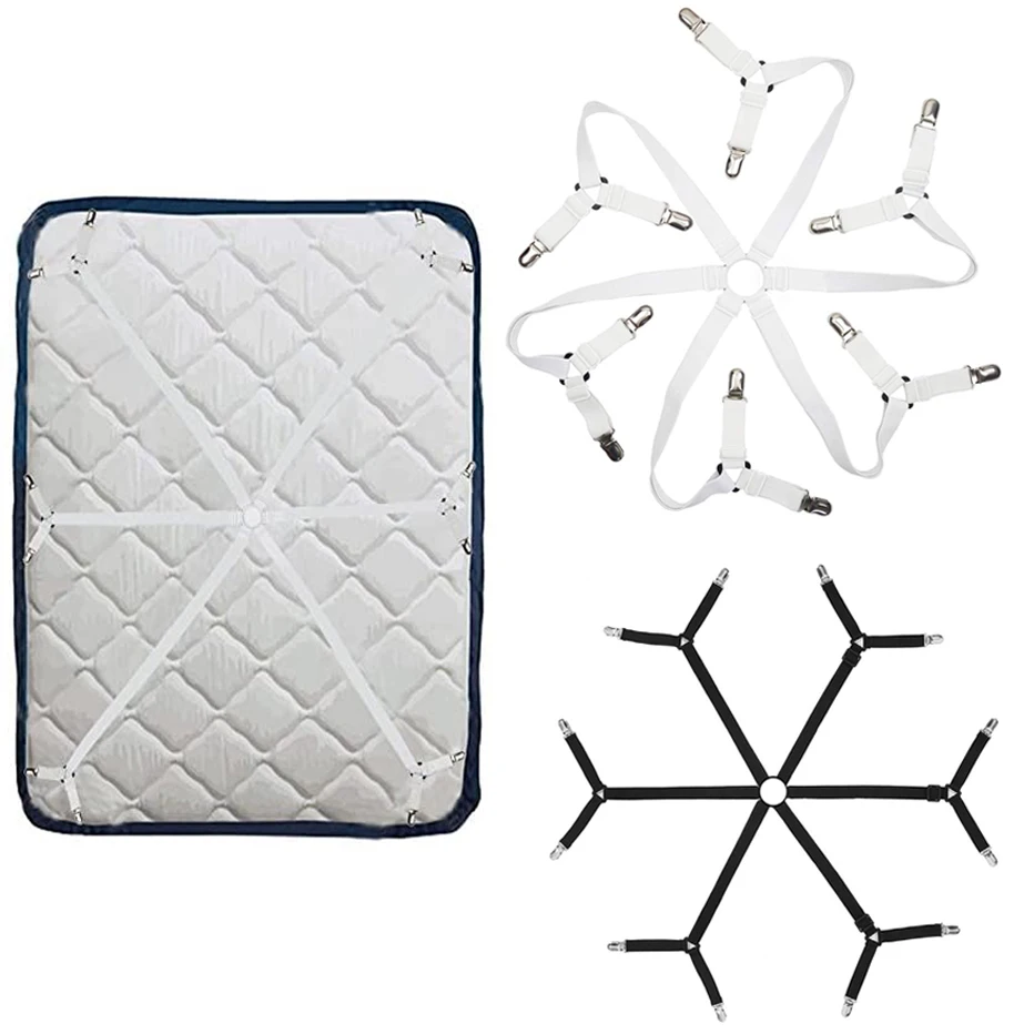 Наматрасник с креплением на кровать эластичная натяжная простыня 12 зажимов