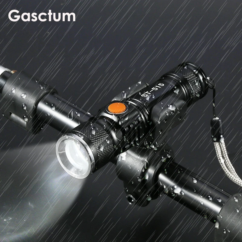 Мини фонарь для велосипеда водонепроницаемый 1800 люмен USB зарядка 1200 мАч