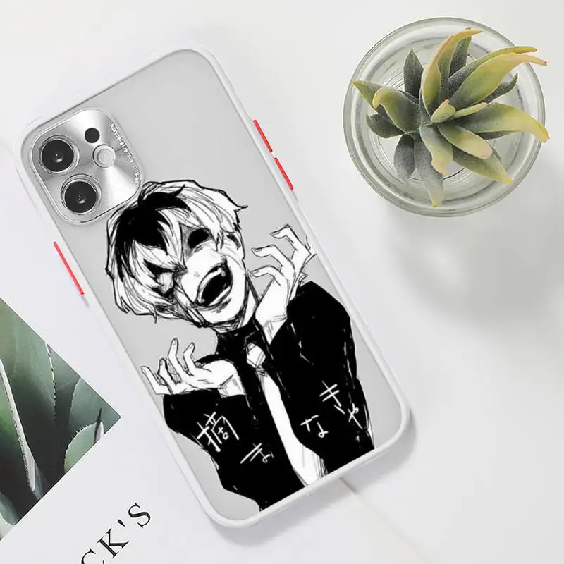 

tokyo ghoul Phone Case For iPhone 12 11 Mini Pro XR XS Max 7 8 Plus X Matte transparent White Cover