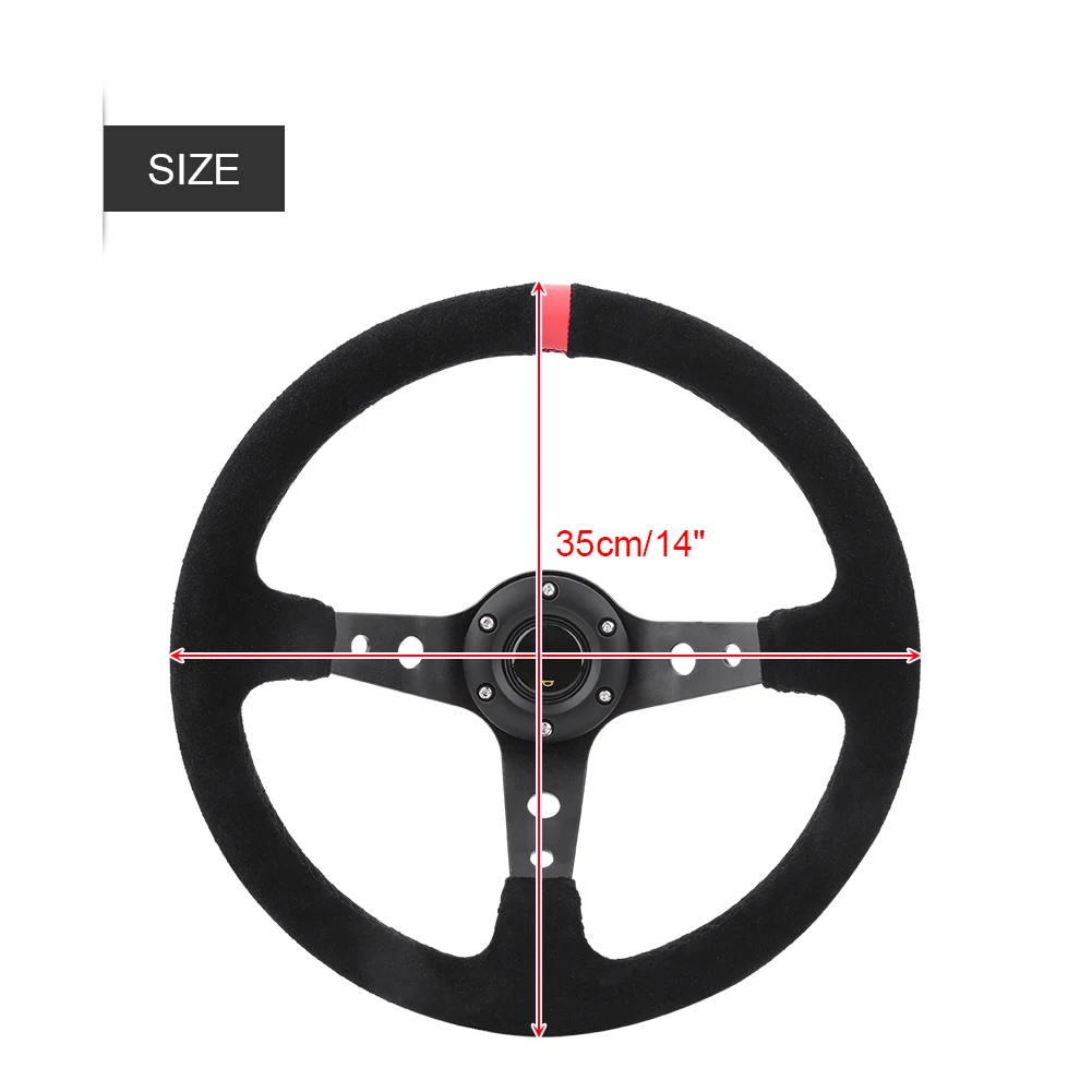 Рулевое колесо для дрифтинга с глубокой посадкой 14 дюймов 350 мм универсальное