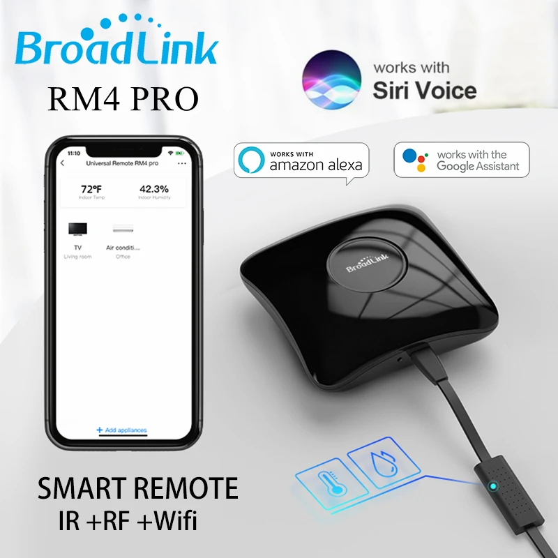 

IR RF 433Mhz Broadlink RM4 Pro WIFI Remote Controller Sensor HTS2 Smart Home Automation Compatible Alexa Assistant Homekit