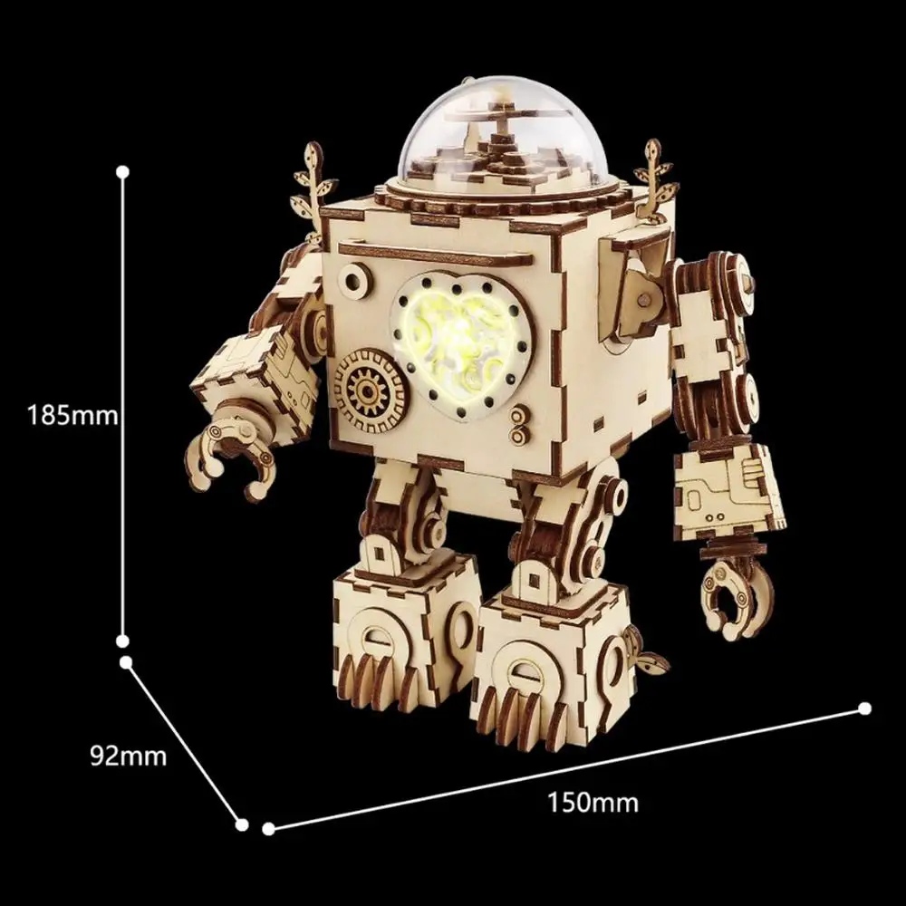 Robotime 5 видов 3D стимпанк головоломка DIY движение собранная деревянная модель игрушки для детей и взрослых тренировка мозга музыкальная шкатулка AM680