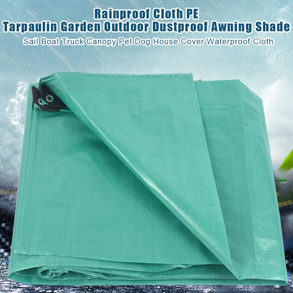 

PE Tarpaulin Plastic Garden Sail Boat Waterproof Canopy For Pet Dog House Truck Tent Cover Pool Sun Protection Tarp