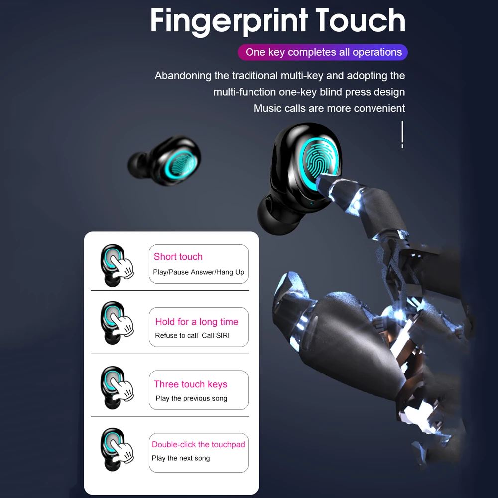 TWS-стереонаушники S11 с поддержкой Bluetooth 5 0 и сенсорным управлением 300 мА · ч |