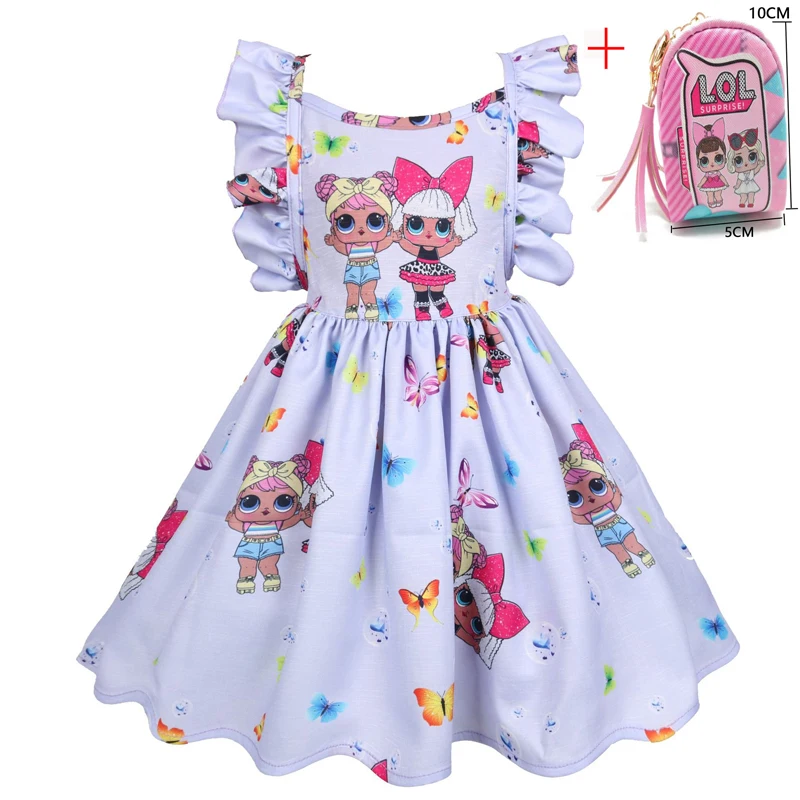 Kids Girls LoI Princess Dress Cute Elegant Children Clothes Winter Sleeveless Dolls Print Pleated Vestidos Costume |