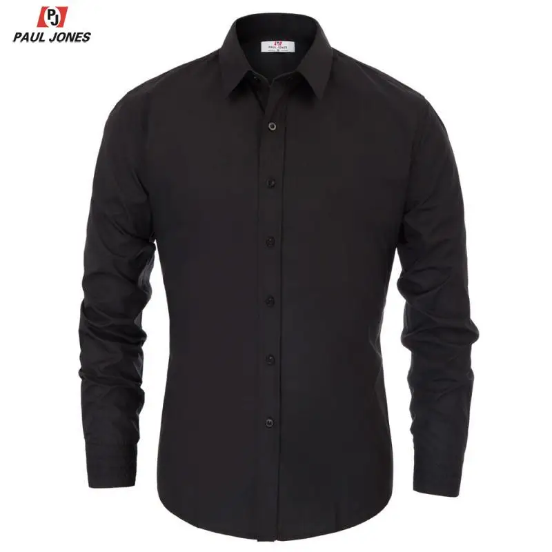 Мужская рубашка с длинным рукавом PAUL JONES Классическая из хлопка жестким
