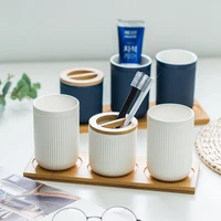 nordic toothbrush gargle cup ceramic toothbrush holder couple creative family set 3 piece home bathroom decoration ornaments