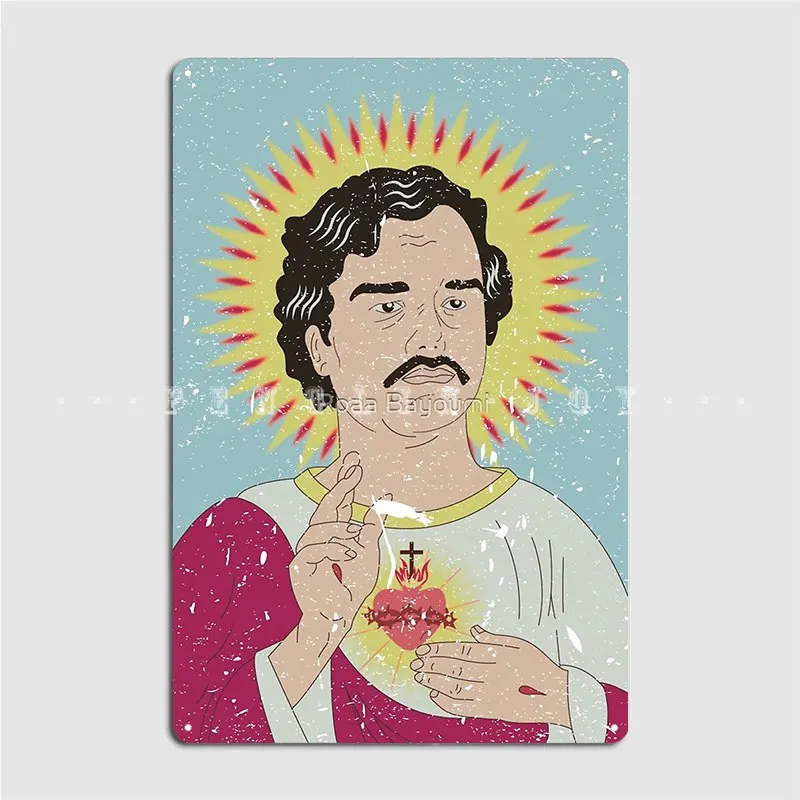 

Saint Pablo Escobar Metal Plaque Poster Cinema Living Room Living Room Custom Wall Decor Tin Sign Poster