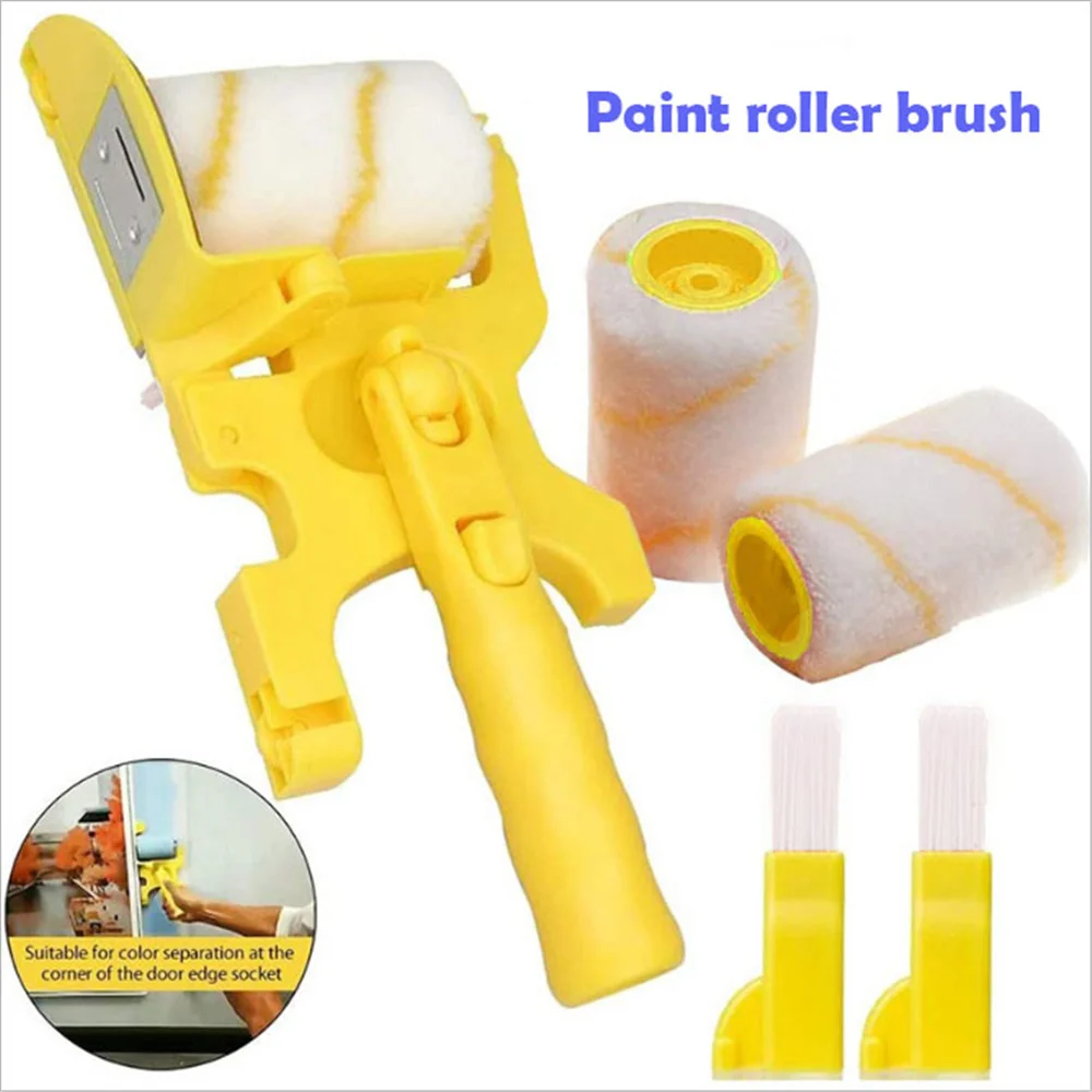 

Clean-Cut Paint Edger Roller Brush Multifunctional Roller Paint Brush Clean-Cut Paint Edger Wall Painting Roller Brush Set