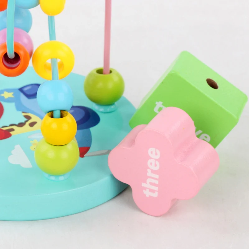 

Boys Girls Montessori Wooden Math Toys Multifunction Bead Maze Cube Color Cognition Puzzles Lacing Shape Block Toys For Children