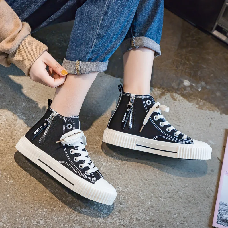 

Кеды женские из вулканизированной кожи, на молнии