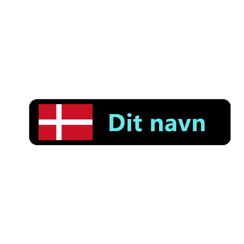 Флаги Дании 10 х2 5 см ПВХ нашивка с именем текстом и датскими полосками значки