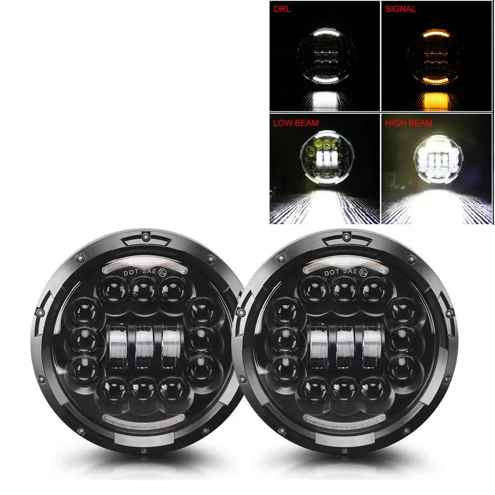 2 X Лада 4x4 Нива 7 дюймов круглые светодиодные фары DRL для FREIGHTLINER Century Jeep JK &amp