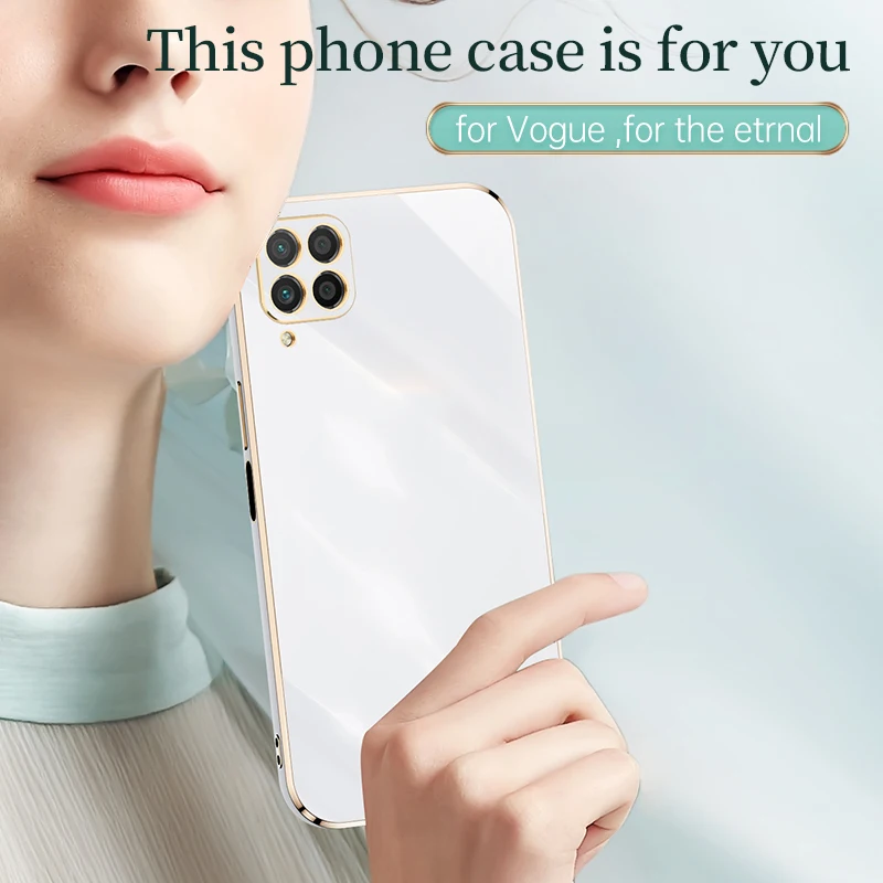 luxury square plating phone case for huawei p40 lite pro nova 7i shockproof soft tpu silicone back cover fundas free global shipping