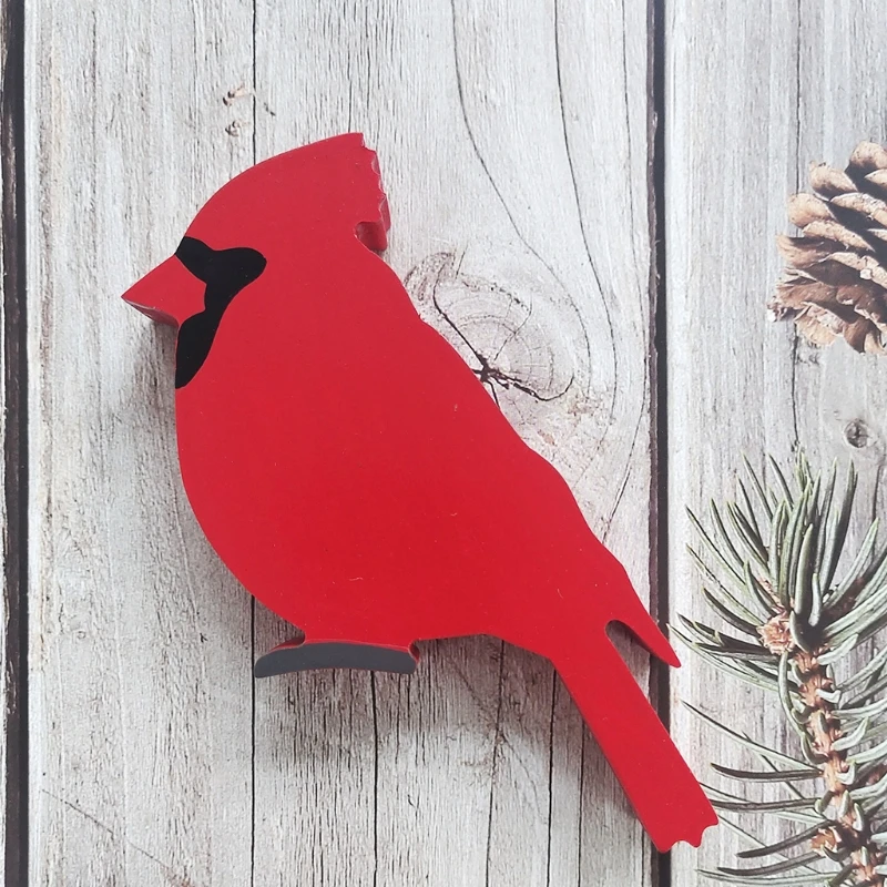 

Artificial Red Cardinal Birds Desktop Ornament Creative Birds Statue Decor for Home Indoor Creative Desktop Decoration