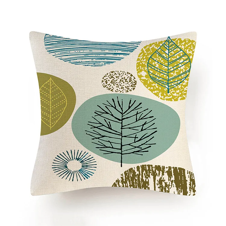 

Abstract Leaves Cushion Cover Tropical Plant Cushion Cover Abstract Geometric Decorative Pillow Case For Sofa Pillowcover