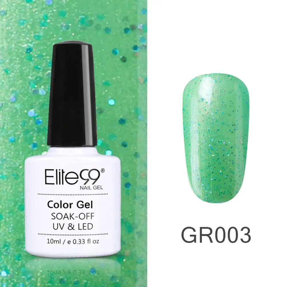 GR003 Elite99 Vernis Полупостоянный 10 мл Светодиодный УФ-гель замачиваемый пурпурный цвет светодиодный лак для ногтей нужна лампа отверждения Гель-лак - Цвет: GR003