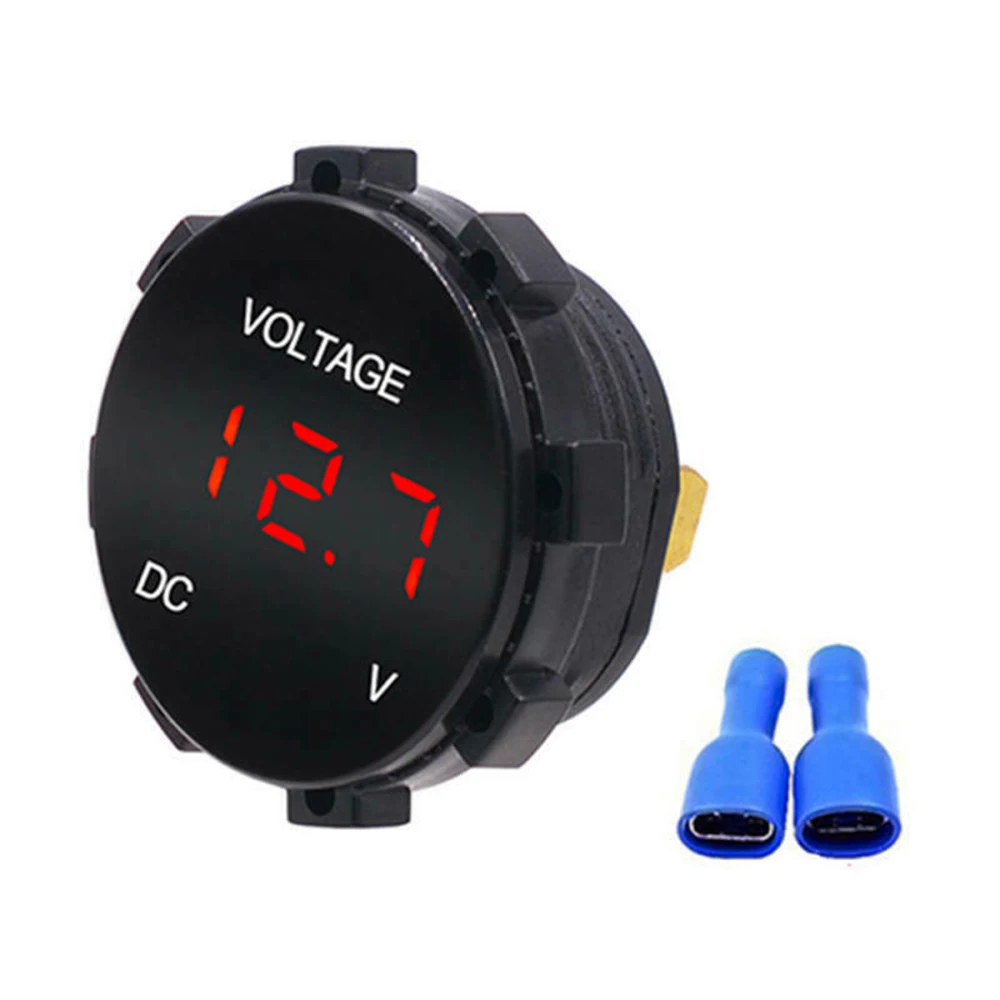 Цифровой вольтметр телефон для мотоцикла автомобиля светодиодный цифровой 12 24 В