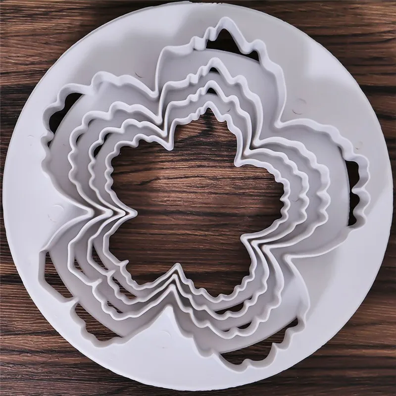 4 шт./компл. пион, украшенное цветочными лепестками, Форма Резак Fondant(сахарная) торт сахарной пасты глазурь режущий инструмент Аксессуары для выпечки