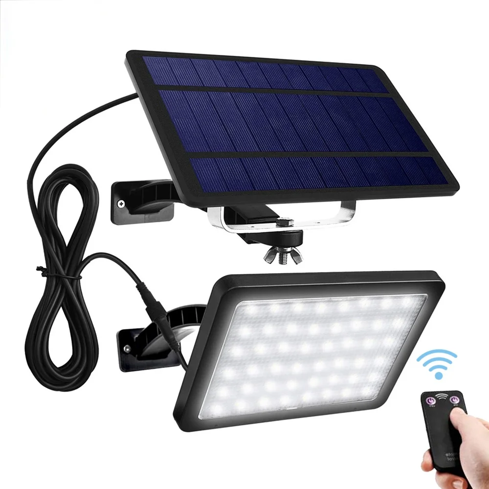 

Solar Lights Outdoor 48 LED 1000 Lumens Bright Solar Wall Spotlight with 5500mAh Battery Auto Dusk To Dawn Lighting