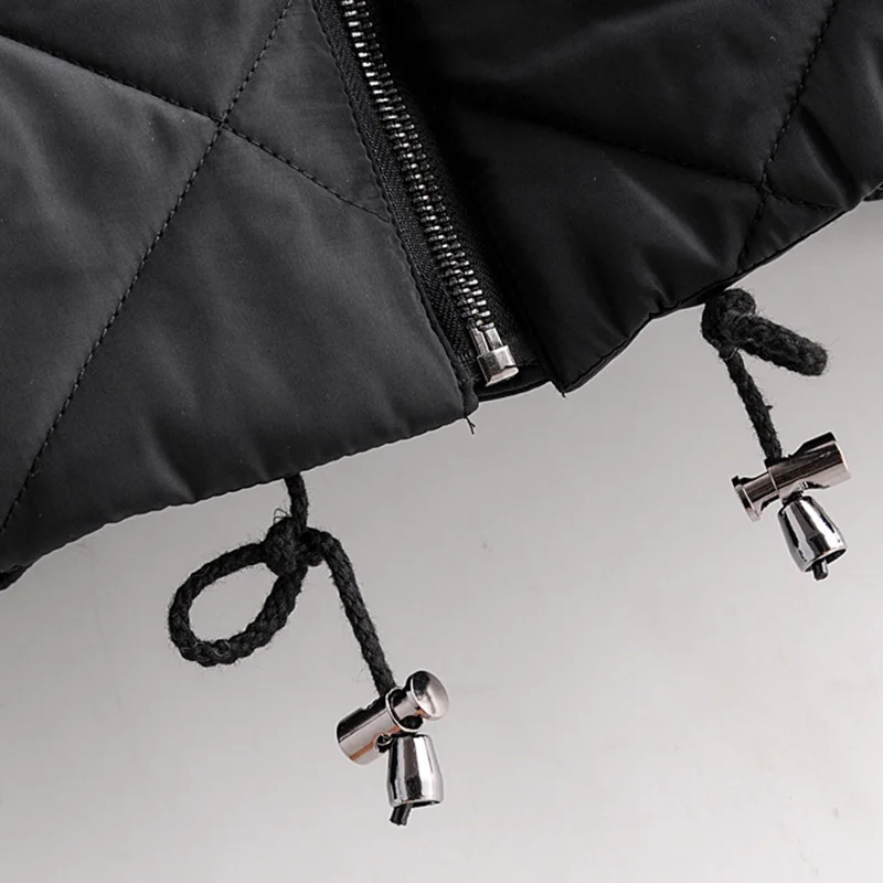 Женская Стеганая куртка на молнии теплая винтажная верхняя одежда с длинными