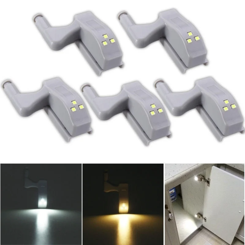 

10pcs LED Inner Hinge Lamp Under Cabinet Lights Universal Wardrobe Cupboard Sensor Lights For Bedroom Kitchen Closet Night Lamp