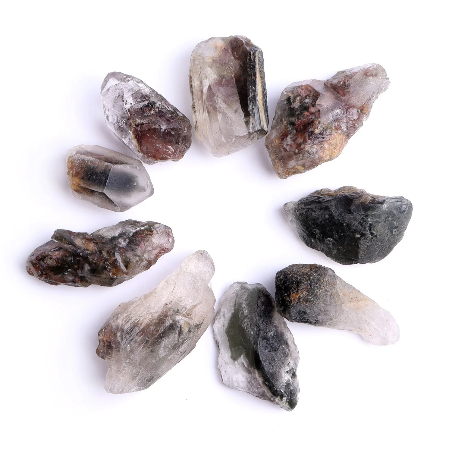 

100 г Натуральный Необработанный призрак Фантом КВАРЦ грубый Кристалл с лечебным действием, образцы камни коллекция украшение для дома