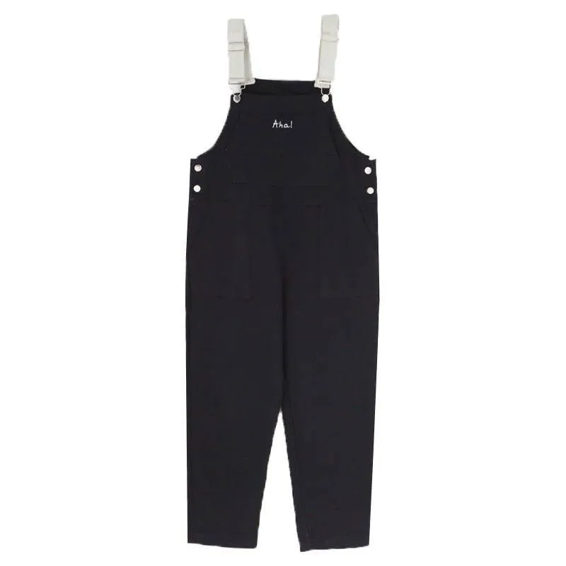 

Jumpsuits Women Long Length Trousers Loose Korean Style Solid Color Simple Elegant New Arrival All-match with Pockets Adjustable