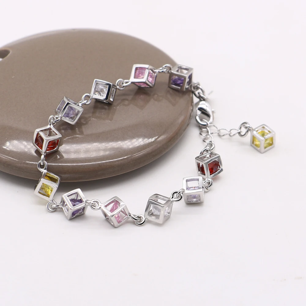 Новые модные туфли из натуральной 925 серебряный цвет радуги с украшением в виде