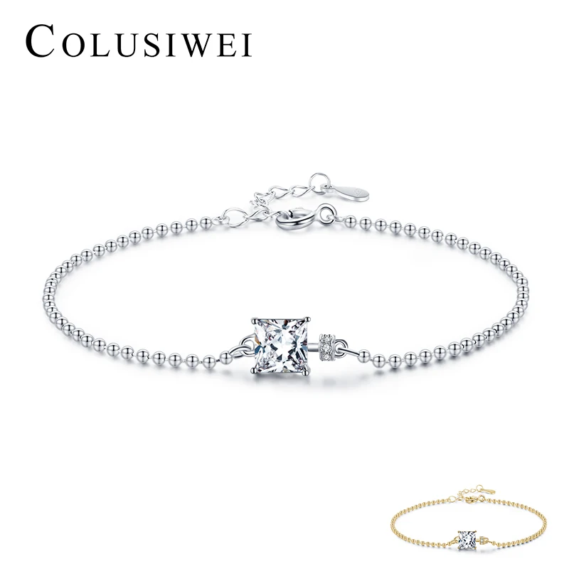 Colusiwei модные 925 стерлингового серебра изумрудно рубишь небольшой площади