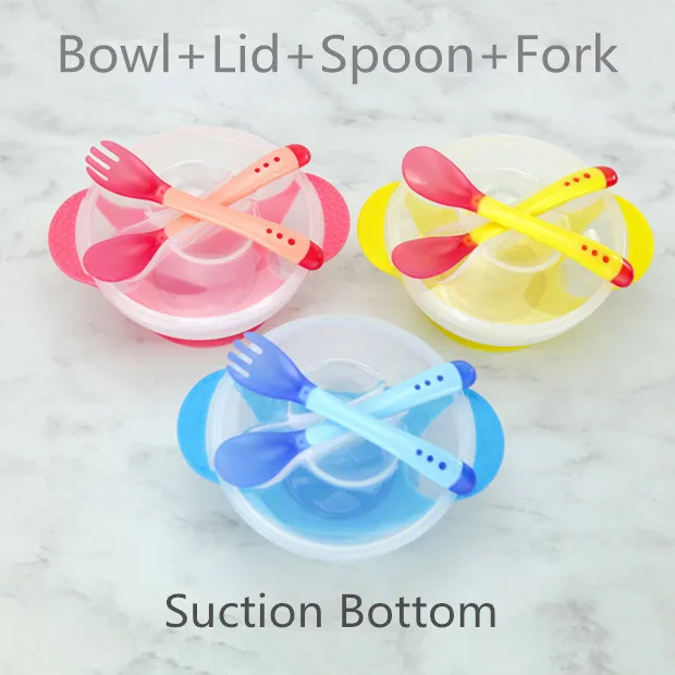Детская столовая посуда с крышкой обучающая присоской помогающая чаша датчиком