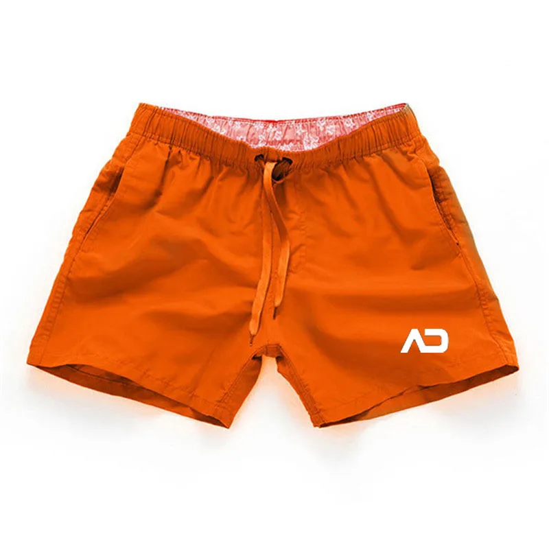 Мужские пляжные шорты с заниженной талией зеленые однотонные дышащие плавки