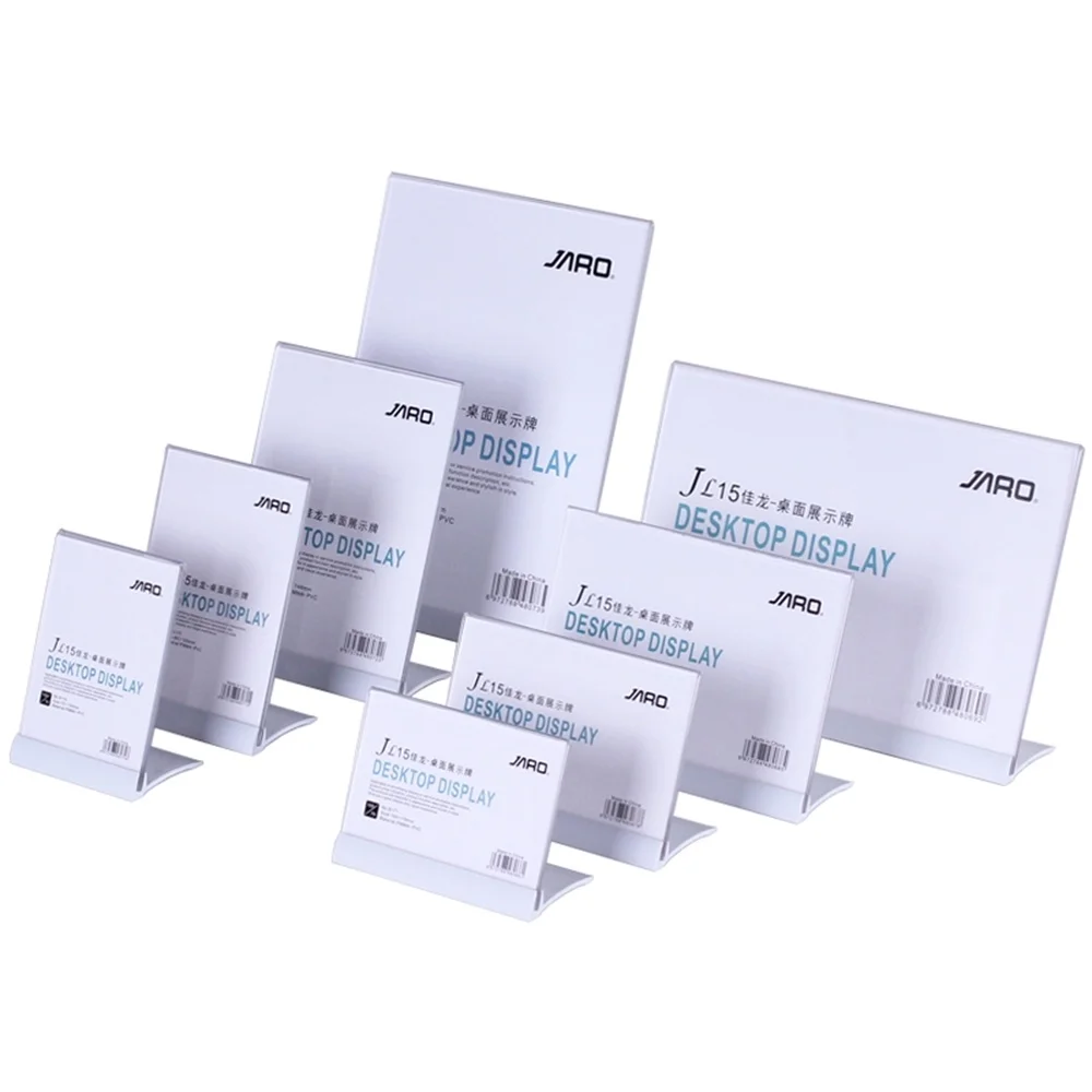

1pcs Acrylic Menu Price Tag Display Frame Aluminum Base Table Photo Picture Card Sign Holder