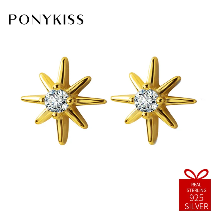 Серьги-гвоздики женские из серебра 100% пробы с фианитами | Украшения и аксессуары